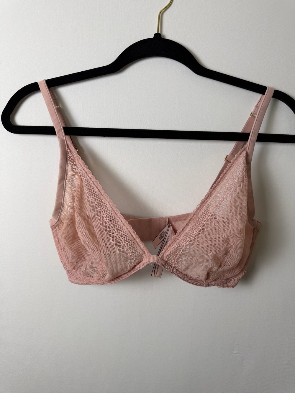 Victoria's Secret Incredible Underwire Unlined Plunge Dark Rose Pink Size 32DD